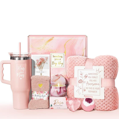 Mayicivo Mother'S Day Gifts Birthday Gifts for Women Self Care Gifts Get Well Soon Gifts Relaxing Spa Gifts Care Package Unique Anniversary Gifts Basket Kit with Flannel Blanket for Mother Wife Bset Friend Sister Her