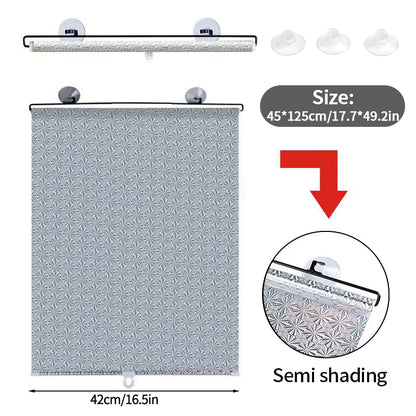 Retractable Sunshade Roller Curtain Car Sunshade Bedroom Kitchen Sun Protection Curtain Thermal Insulation Shutter Shade Curtain