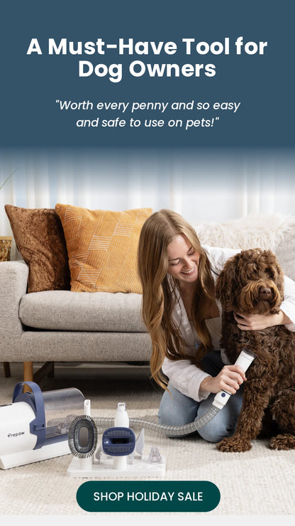 Pet Grooming Vacuum Kit All Inclusive with Paw Trimmer & Nail Grinder - 11000Pa Powerful Suction with HEPA Filter