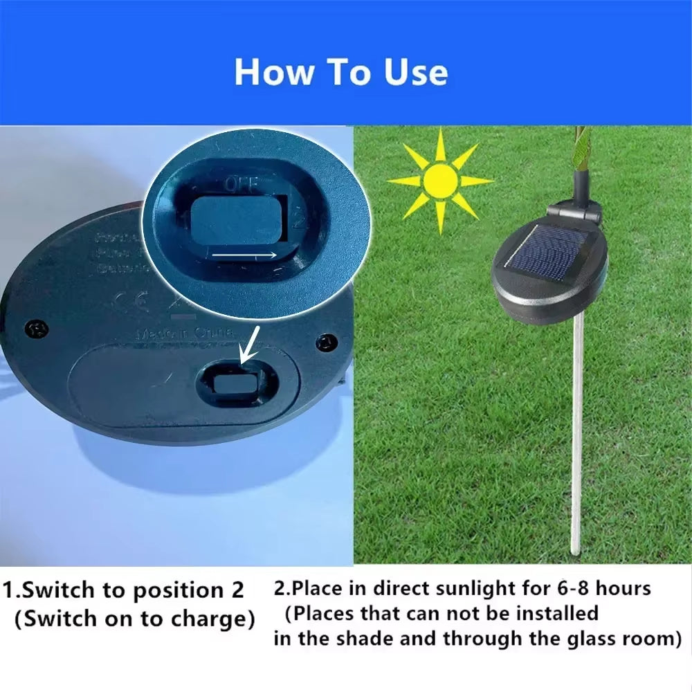 Solar Outdoor Dandelion Lights, LED Color Scallion Ball Lights, Lawn Lights, for Garden, Patio, Walkway, Lawn Decoration